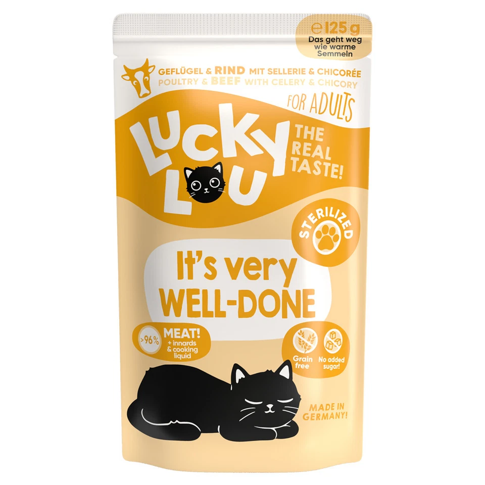 Lucky Lou Lifestage Sterilized Geflügel & Rind 125 g, NEU - Bild 1 von 3