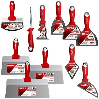 LEVEL5 Drywall Finishing Hand Tool Set | Stainless Steel | Pro Grade | 5-624 - Image 1 of 4