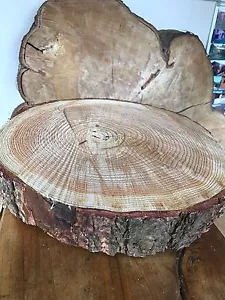 16" (40cm) Rustikale Holzscheibe, BESCHÄDIGT 2., Holz Hochzeitstorte Ständer, Herzstück - Bild 1 von 4
