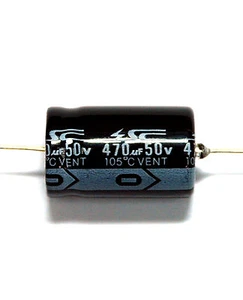 10pc Electrolytic Capacitor GHA 470uF 50V 105℃ 2000hrs φ13x21mm Axial RoHS SC - Picture 1 of 4