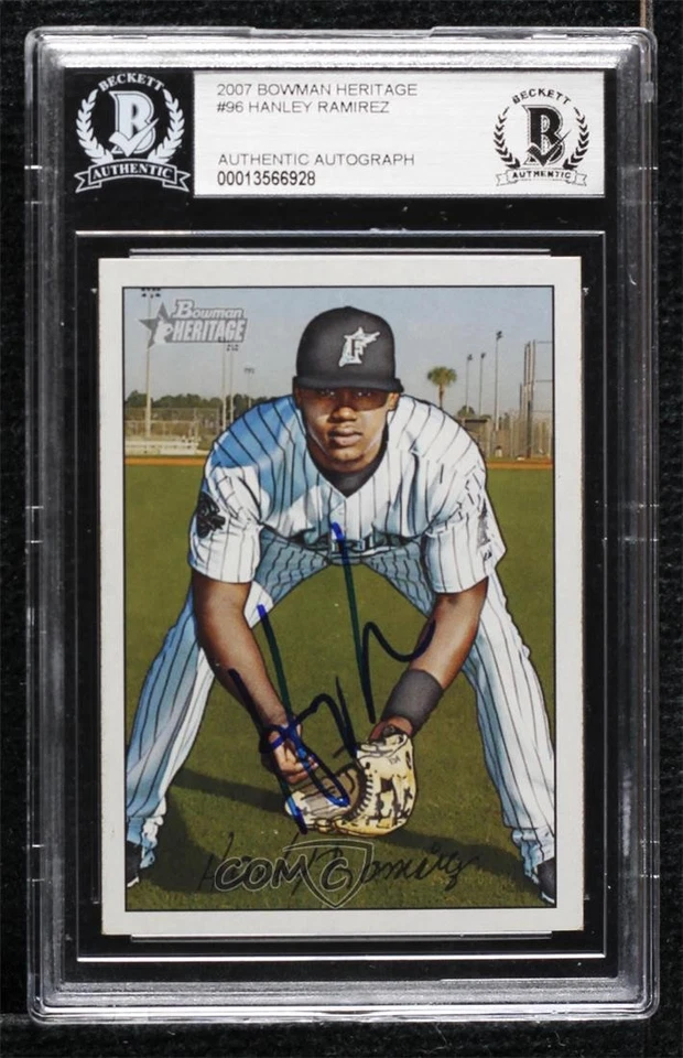 BAS 2007 Bowman Heritage Hanley Ramirez #96 BGS Authentic Auto - Image 1 of 2