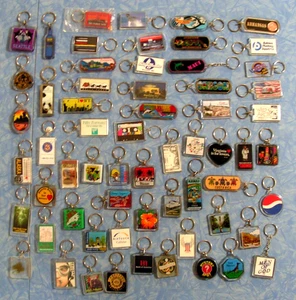 Large Lot of Vintage Acrylic Keychains Big Collection of Collectible Key Rings - Picture 1 of 5