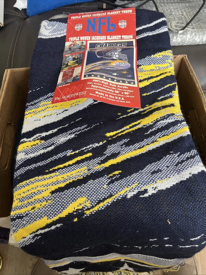 San Diego Chargers NFL 50" x 60"Triple Woven Blanket/Throw Northwest Company New - Image 1 of 2