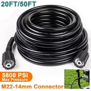 High Pressure Washer Hose 20/50ft 5800PSI M22-14mm Power Washer Extension Hose - Picture 1 of 17