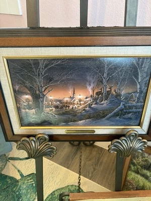 Estampado enmarcado Terry Redlin “Night on the Town” 18x17 con certificado de autenticidad – 1994 alfombrilla de lino Foto 1 de 4