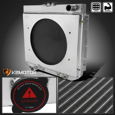 Fits 1969-1970 Ford Mustang Falcon Aluminum 3 Row Radiator+Fan Shroud Design — 第 1/4 张图片