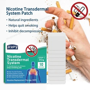 21mg Step 1 Nicotine Patches - 10 Count, Stop Smoking Aid, Quit Smoke Patches - Picture 1 of 16