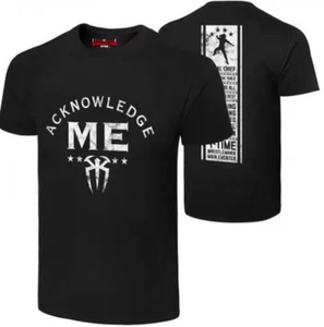 WWE Men's Black T-Shirt Reigns Acknowledge Graphic Top - New - Picture 1 of 3