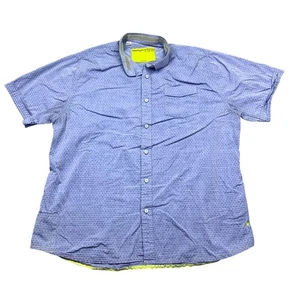 Descendant of Thieves Mens XL Blue Pattern Short Sleeve Button Up Shirt - Picture 1 of 8