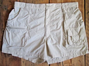 Cabela's Guide Wear Men's Shorts 2XL Water Cargo Stone White 100% Nylon Vintage - Picture 1 of 6