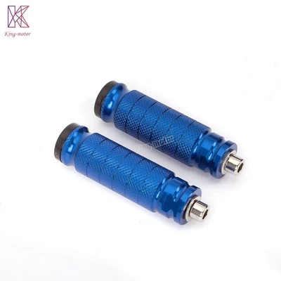 2PCS Aluminum Motorcycle Bike Foot Pegs Rearset Footrest Racing Pedal Steps Blue Foto 1 de 4