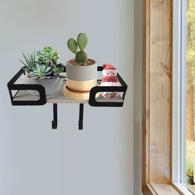 Ironing Board Holder Iron Board Wall Hanger Wall Mounted Metal Wood Multipurpose - Image 1 of 4