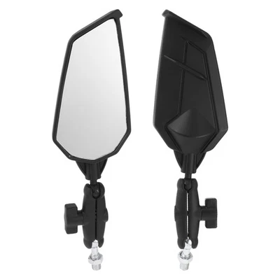 Paire rétroviseurs pour moto blanc, embouts guidon noirs, verrouillage droit - Photo 1/4