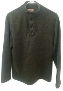 Telluride Clothing Company Fleecepullover Herren Medium Grün Freizeit 1/4 Knopf - Bild 1 von 7