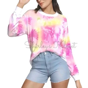 NO BOUNDARIES Ultra Soft Pink Tie Dye Long Sleeve Pullover Sweatshirt/Sweater XL - Picture 1 of 12