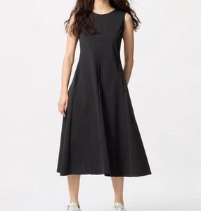 Uniqlo x Theory Ultra Stretch Sleeveless Flare Long Dress Size:XS Black Pockets - Bild 1 von 15