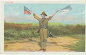 Signaling - YMCA WWI Series - 1918 Vintage Postcard Divided Back - Picture 1 of 2