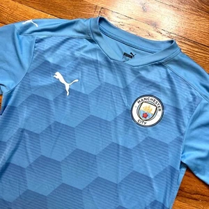 T-shirt Puma Manchester City calcio riscaldamento DryCell leggera taglia small blu chiaro - Foto 1 di 7