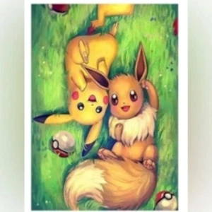5D Diamond Painting Kits 30X40cm Pikachu and Eevee Mosaic - Picture 1 of 1