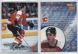 1997-98 Pacific Crown Collection Ice Blue Todd Simpson #73 Rookie RC