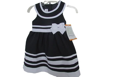 Vestido de Fiesta Bonnie Jean Bebé Niña Marinero Náutico Azul Marino 12 Meses-NUEVO CON ETIQUETAS Foto 1 de 4