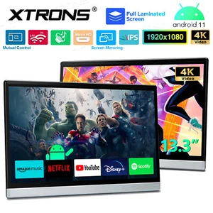 2 Stück 13,3" FHD Auto Android Monitor Kopfstütze Player 32G HDMI Car Headrest - Bild 1 von 21