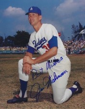 Autographed 8X10  Jim Hickman Los Angeles Dodgers  photo - w/COA