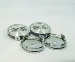 4pcs 75 mm suitable for OZ Racing Silver Black Alloy Wheel Center Caps Rim Caps - Picture 1 of 3