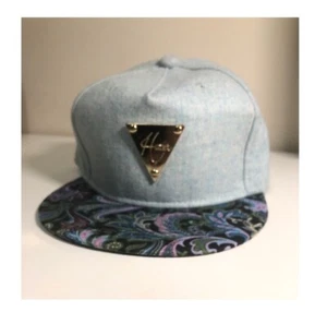 6 Panel Snapback Rapper Cap-New WOT- Floral&Blue- Adjustable- Universal size - Picture 1 of 8