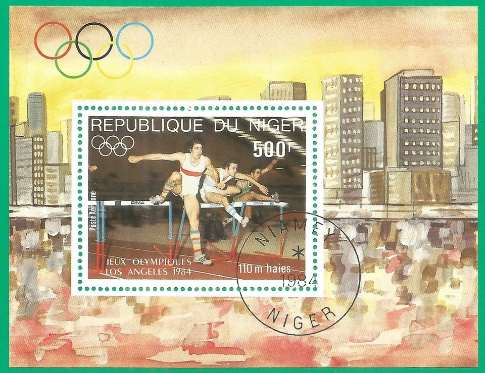 Niger 1984 year, used block sport Olympics - Image 1 of 1