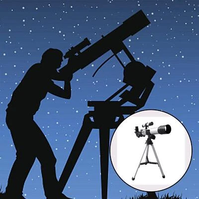 Astronomical Telescope W/ Tripod 40mm Objective Lens 40400 2 Eyepieces Gift - Image 1 of 4