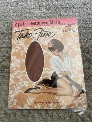 2 pares de medias vintage Take Five liguero 10 malla canela Foto 1 de 4