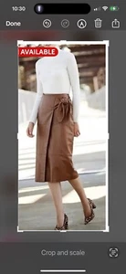 Antonio Melani Julia Brown Leather  Wrap Midi Skirt size S NWT - Picture 1 of 11