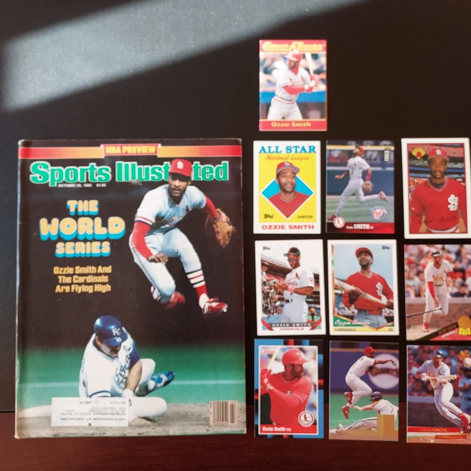 Ozzie Smith Cardenales de San Luis Lote de 11 cuentas 1985-1997 Serie Mundial SI, 10 cartas Foto 1 de 4