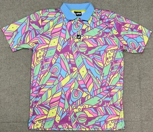 Lofty Llama Men's Button Up Short Sleeve Polo Shirt Size XL - Picture 1 of 9