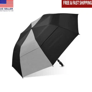 Paraguas Deluxe a prueba de viento para 2 personas 60 pulgadas impermeable mango ergonómico negro mate - Imagen 1 de 7