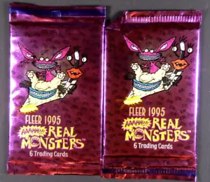 2 confezioni SIGILLATE - 1995 Fleer Nickelodeon AAAHH!!! VERI MOSTRI - 6 carte ciascuna - Foto 1 di 2