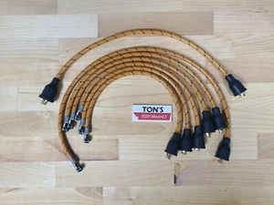 Copper Core Coil 7mm Cloth Covered Spark Plug Wire Set Vintage Wires Inline 6 - Picture 1 of 4