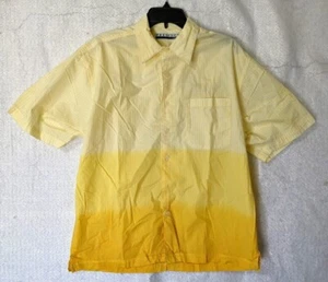Men Presence Clothing Co Button-Down Short Sleeve Yellow Gradient Striped- M - Picture 1 of 9