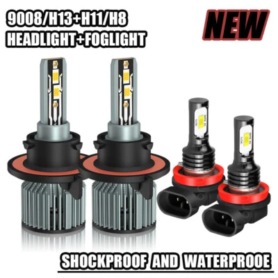 适用于日产 Sentra 2004 - 2010 2011 2012 年 LED 车头灯高低 + 雾灯灯泡 — 第 1/4 张图片