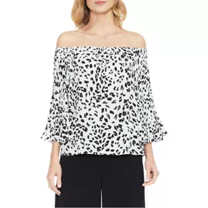 NWT Womens Size XS Nordstrom Vince Camuto Animal Whispers Bell Sleeve Blouse - Picture 1 of 3