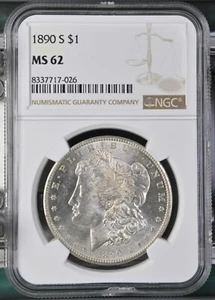 1890 S Morgan Silver Dollar $1 NGC MS 62 8337717-026 - Picture 1 of 4
