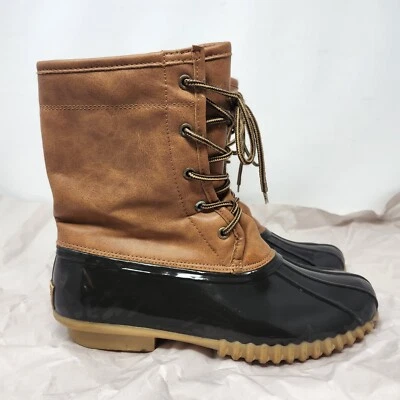 The Original Duck Boot Women's Arianna US 10M Navy and Cognac Preowned  - Image 1 of 4