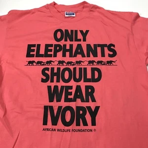 Camiseta De Colección Solo Elefantes Deberían Usar Marfil Base Vida Silvestre Africana EE. UU. XL - Imagen 1 de 9