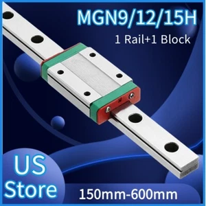 MGN9H MGN12H Linear Sliding Guide Rail with Block 150mm - 600mm CNC 3D Printer - Picture 1 of 14