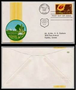 US FDC # 1183 4c Kansas Statehood Carl Blood "Bison" 1961, 9p4311 - Picture 1 of 1