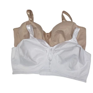 Playtex 18 Hour 4803 Soft Smoothing Wirefree Bra Bundle White Beige Sz 44DDD New - Picture 1 of 9