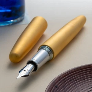 Wancher Dream Pen Aluminium Gold Matte Sandblasted Body JOWO #6 Fountain Pen - Picture 1 of 5