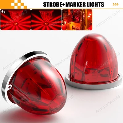 2 Piezas Luces LED Estroboscópicas Rojas de Sandía + Luz Marcadora Lateral Constante Doble Función Foto 1 de 4