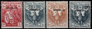 1916 SOMALIA SERIE CROCE ROSSA 4 VALORI NUOVI MNH MF79763 - Imagen 1 de 2